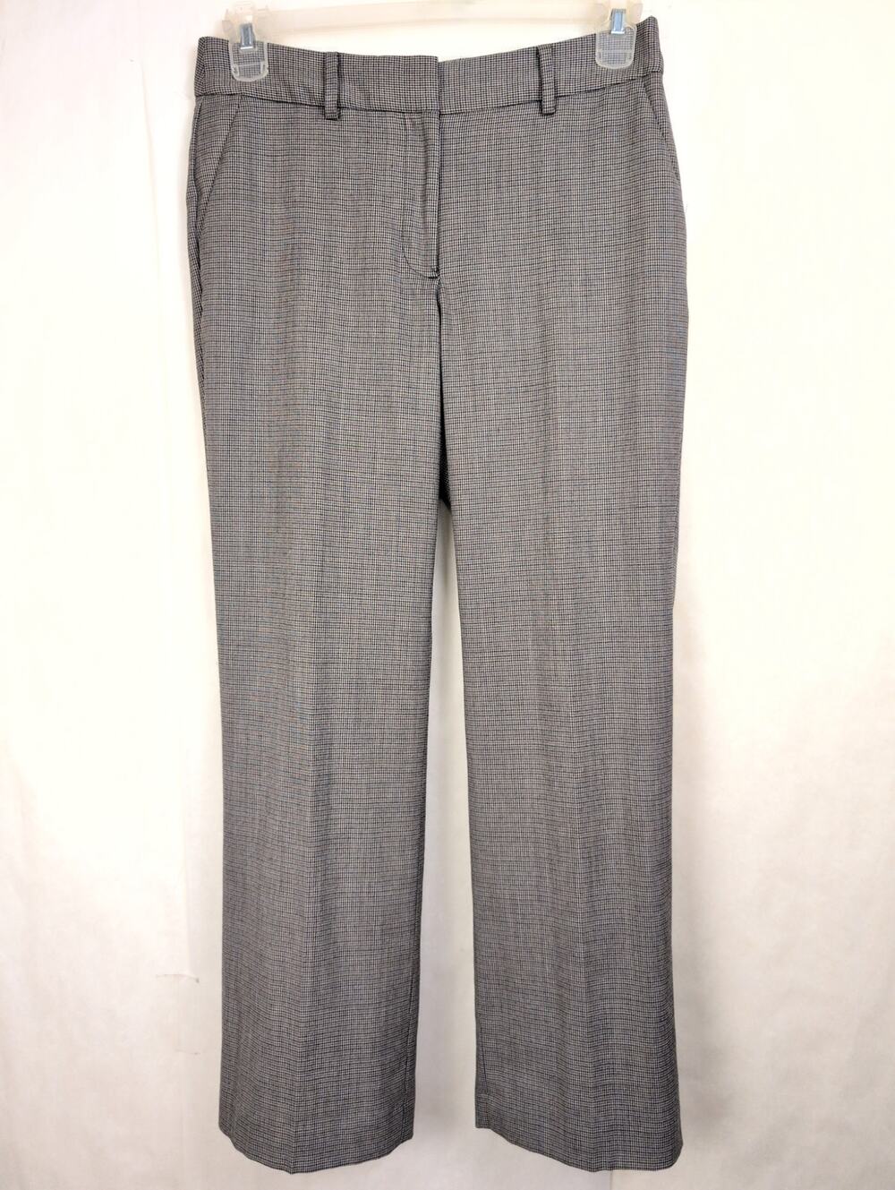 Talbots grey wool houndstooth Newport trouser pant 6P Preppy Academia Office